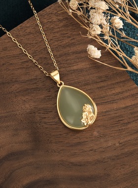 网红项链吊坠和田玉直播莲花货源