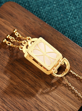 抖音快手直播同款国潮宫廷风珐琅彩仿和田玉如意复古流苏项链新