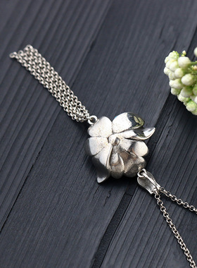 网红直播同款电镀泰银工艺镶嵌仿和田玉国风首饰 长辈520流苏项链