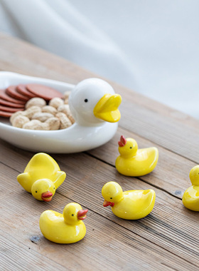 小鸭子套装筷子架ZAKKA日式餐厅家居摆件酒店用品陶瓷筷托