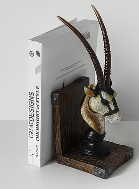 鹿头书档摆件家居客厅书房办公室咖啡厅装饰品创意生日礼物