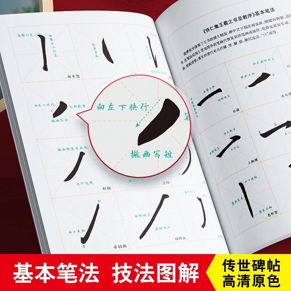 怀仁集王羲之书圣教序毛笔字帖原碑帖原帖字帖学生成人练习书写毛笔字帖培训教材临摹字帖放大版对照练习毛笔字帖