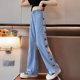 女童裤子夏装薄2025新款防蚊儿童大童天丝牛仔冰丝夏季直筒阔腿裤