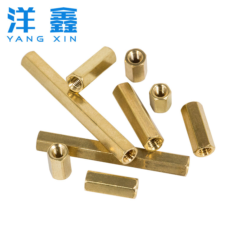 Hexagonal double-pass copper column flat head M2M2.5