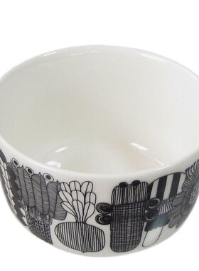 【日本直邮】Marimekko城市花园黑色小碗10cm陶瓷餐具250ml家用