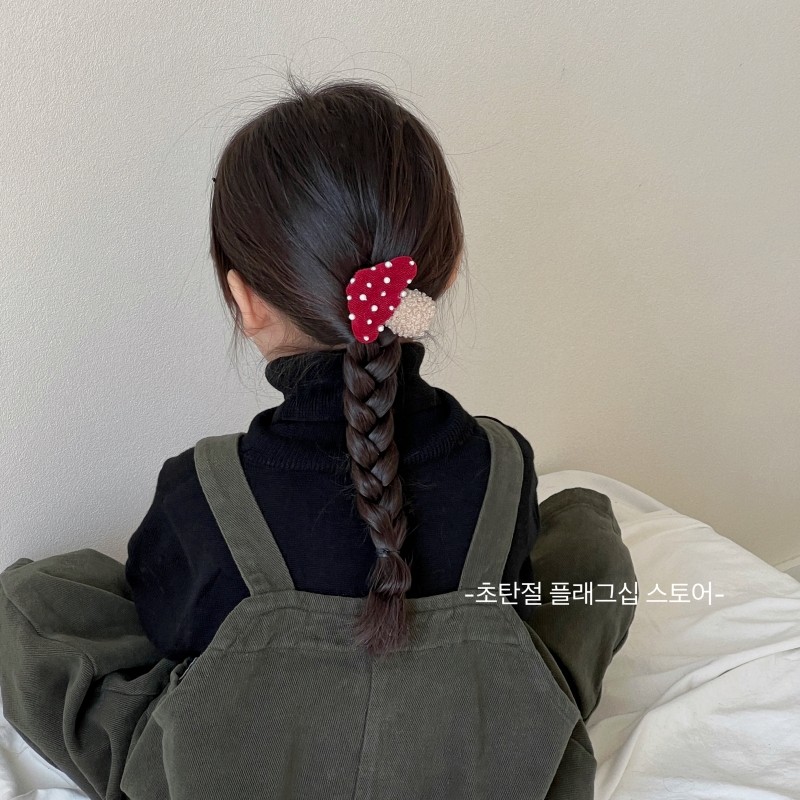 红色蘑菇珍珠儿童发夹发圈韩系布艺扎发皮筋儿童立体女童头绳头饰,淘宝优惠券,粉丝福利购,淘宝优惠卷