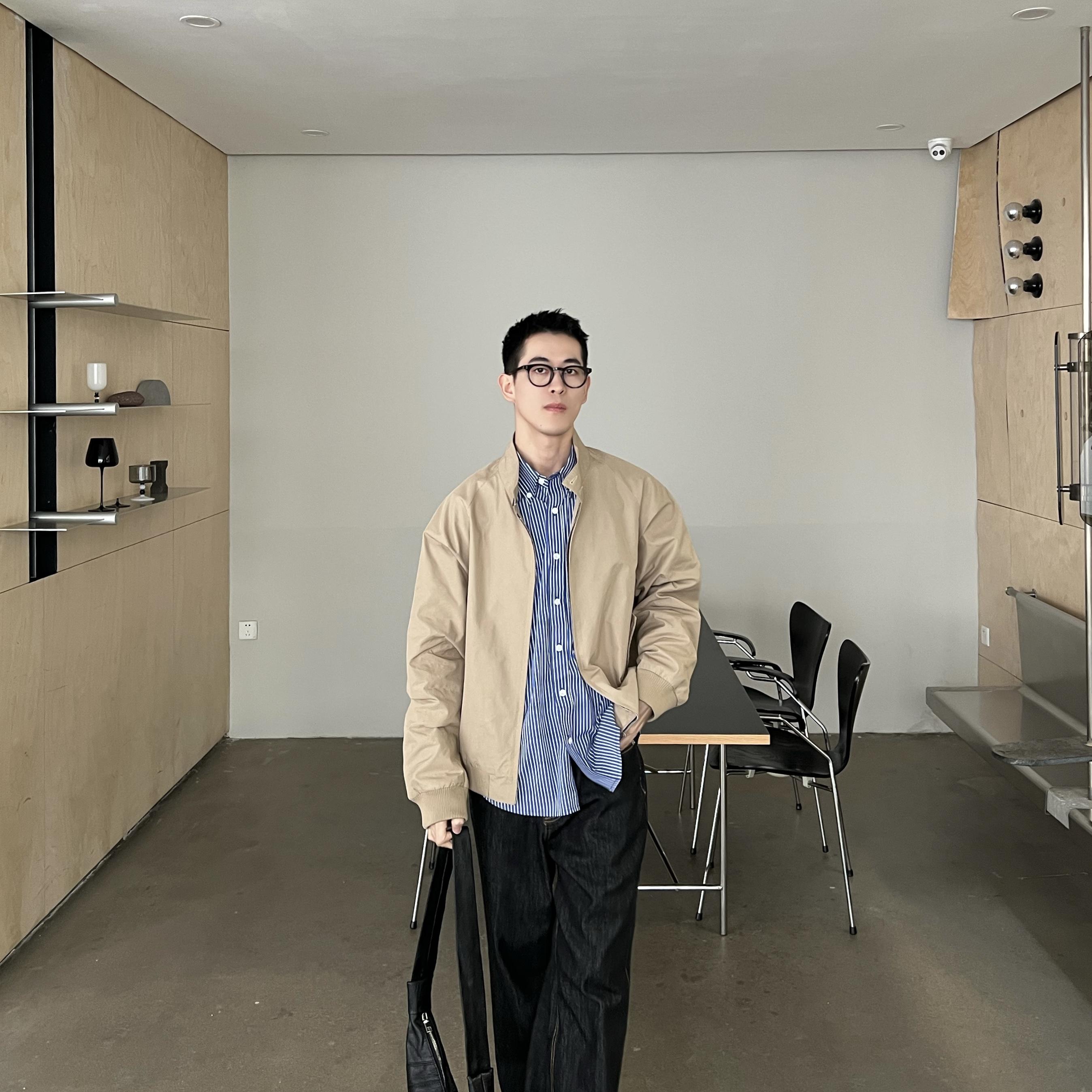 Nick Tian 春季新款卡其色风衣外套男生高级感宽松休闲百搭夹克 - 图1