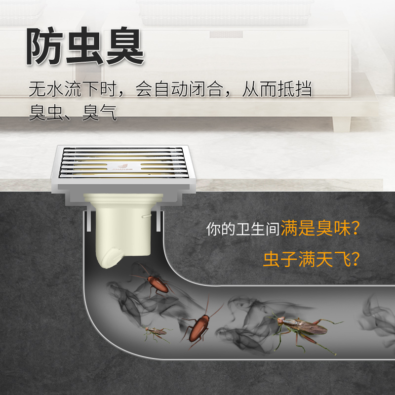 金案防臭地漏芯50管40管直排重力内芯卫生间下水道通用替换 - 图1