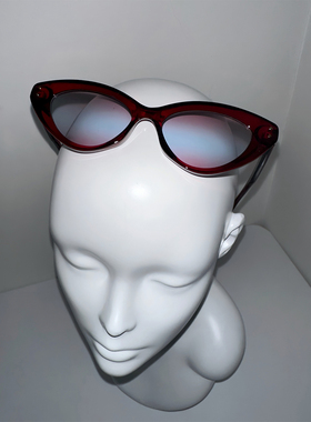 1105lab新款复古猫眼暗红色高级时髦墨镜凹造型显脸小街拍太阳镜