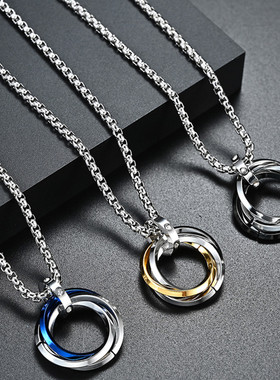 太钢十字链情侣三环不生锈