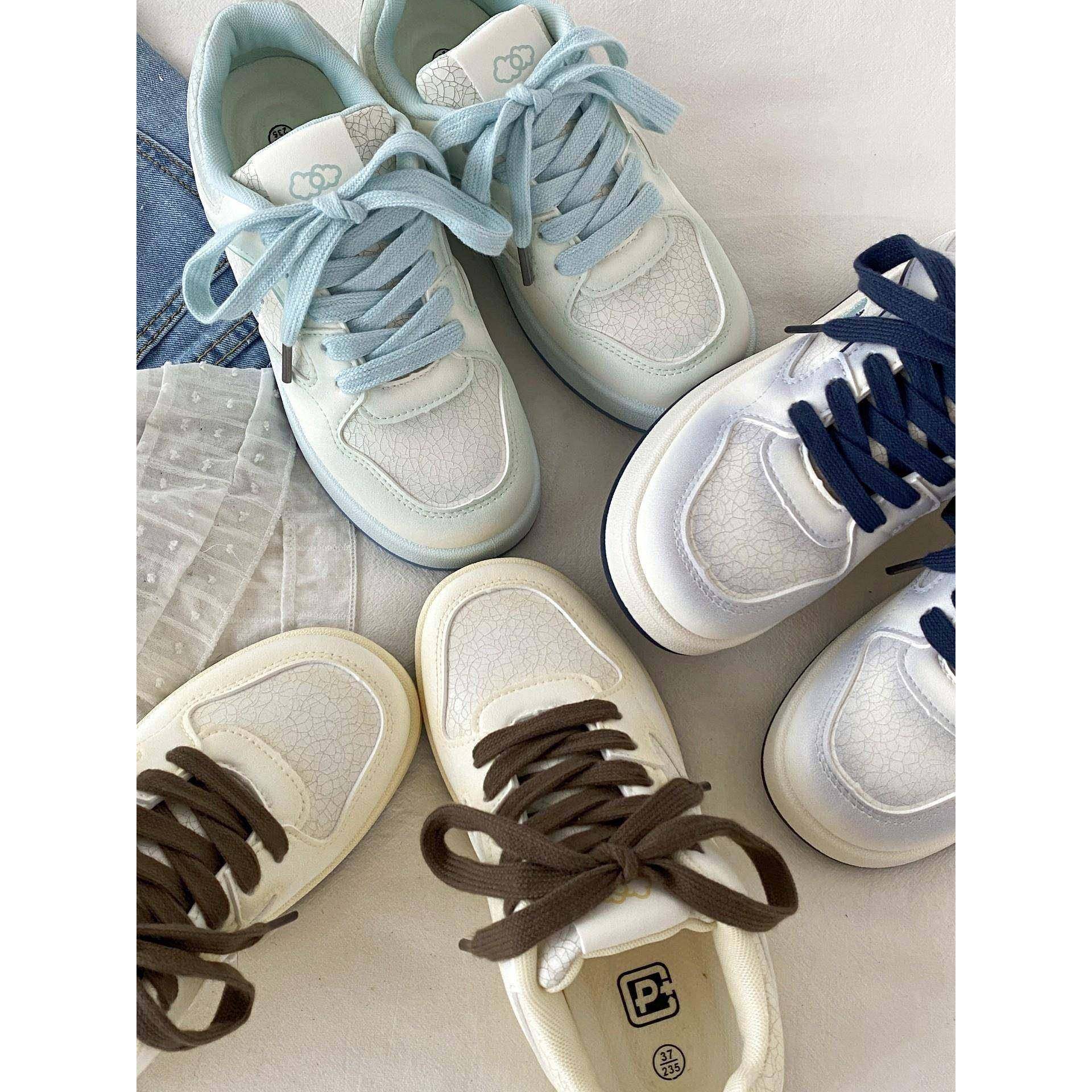 低跟拼色小众刺绣板鞋女款2025新款秋季平底运动小白鞋休闲面包鞋,淘宝优惠券,粉丝福利购,淘宝优惠卷