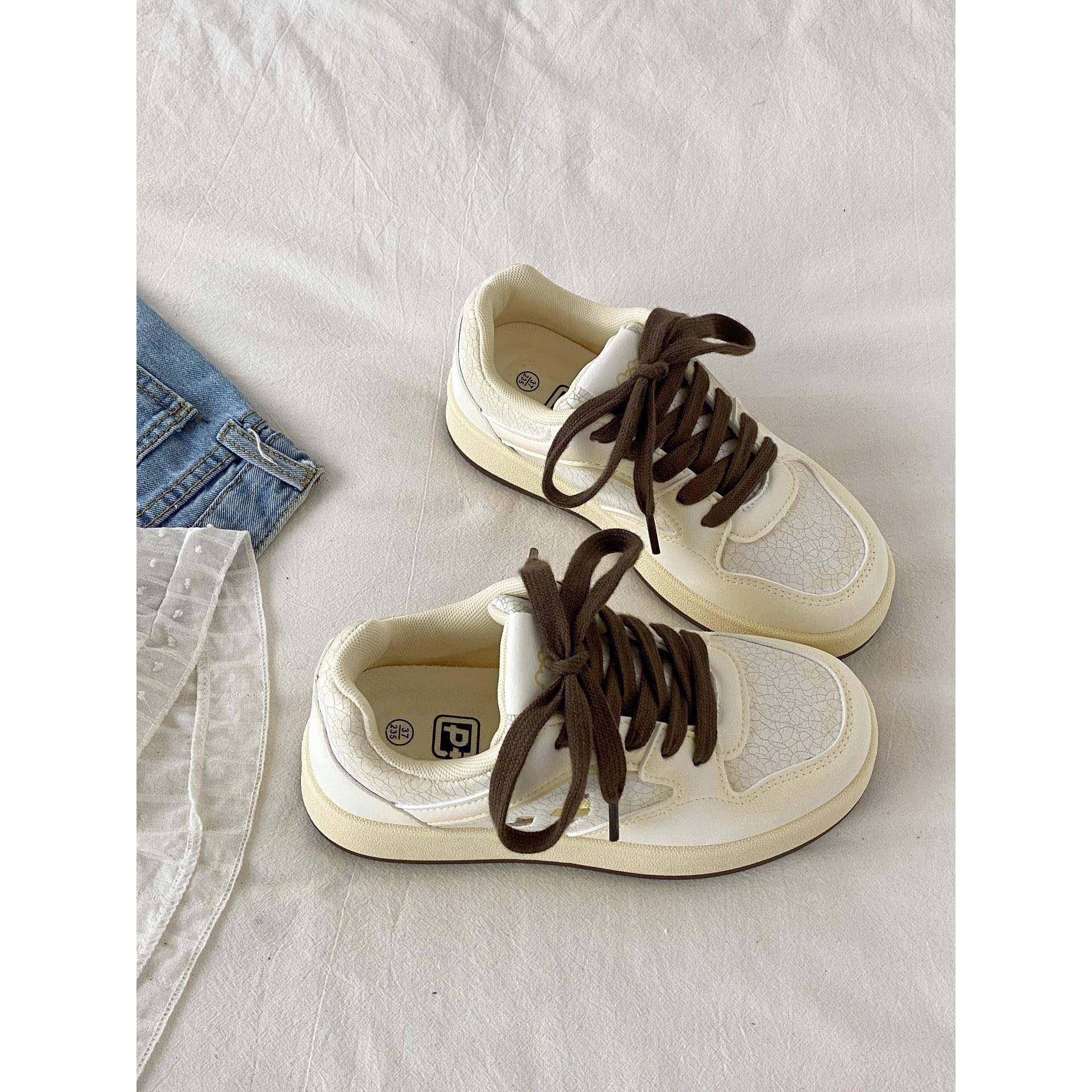 低跟拼色小众刺绣板鞋女款2025新款秋季平底运动小白鞋休闲面包鞋,淘宝优惠券,粉丝福利购,淘宝优惠卷