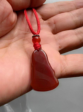 红玛瑙宝宝佛项链玉石挂件吊坠