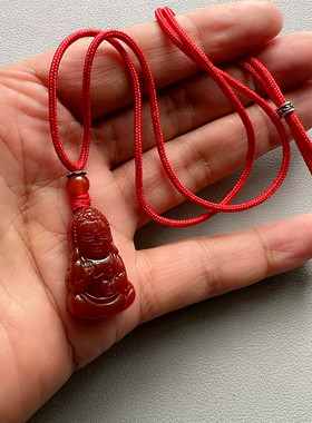 超萌风挂件红玉髓毛衣链宝宝佛