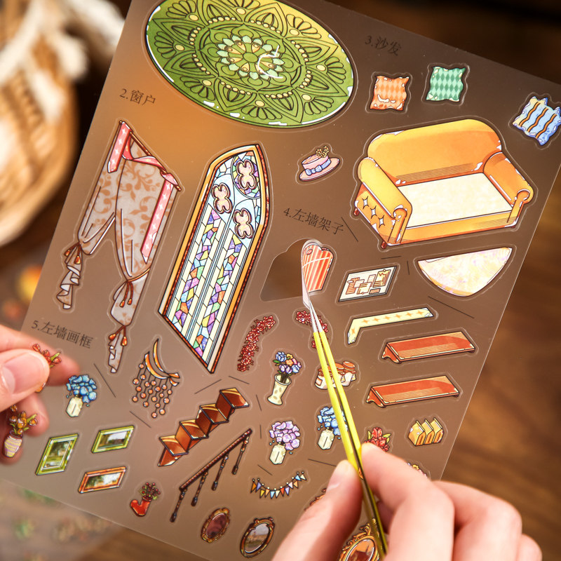 纸先生原创丨纸先生暖光小屋系列立体造景贴纸立体装饰贴纸2026年创意复古DIY场景贴纸贴画手账装饰,淘宝优惠券,粉丝福利购,淘宝优惠卷