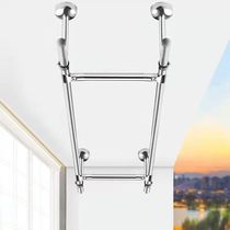 Bag-mounted 304 stainless steel clotheshorse Clotheshorse Balcony Top-Mounted Stationary Double-Pole Clothes Hanger Cool Clothes Balcony