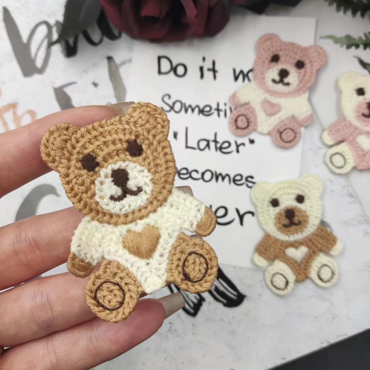 可爱毛线小熊刺绣贴儿童衣服装饰贴毛衣修补洞贴包帽鞋子diy贴花,淘宝优惠券,粉丝福利购,淘宝优惠卷