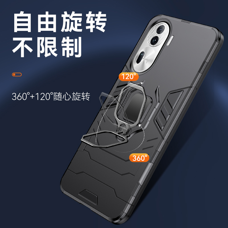 适用OPPOReno11pro手机壳PJJ110保护套硅胶全包防摔外壳Ren011Pro一体指环磁吸车载支架防爆滑por磨砂男女款 - 图3