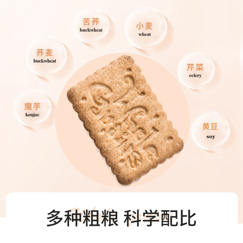 粗粮代餐低gi糖精0脂肪魔芋饼干 独角兽暴肌厨房营养（消化）饼干