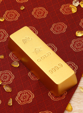 仿黄铜鎏金沙金砂金仿真金条摆件 金砖 创意礼品居家小摆件拍摄道