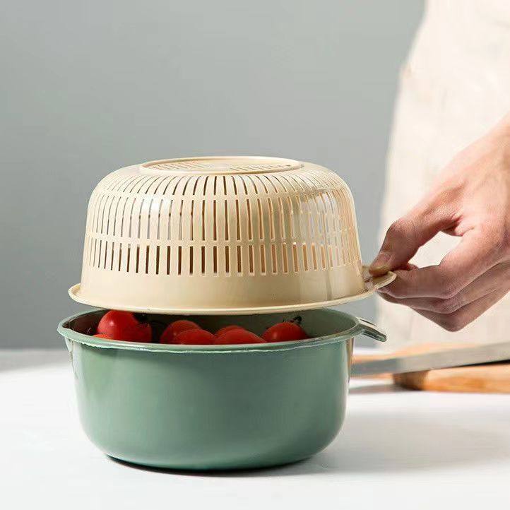 新款双层洗菜沥水篮客厅塑料果蔬加厚滤水菜篓洗菜盆子家用厨房,淘宝优惠券,粉丝福利购,淘宝优惠卷