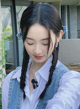 张艺凡同款牛仔蝴蝶结发夹