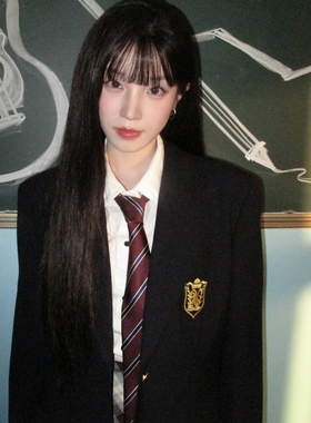 宋雨琦同款领带美式复古jk学院风酒红色条纹手打制服配饰百搭领结