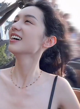 周也同款彩色串珠项链