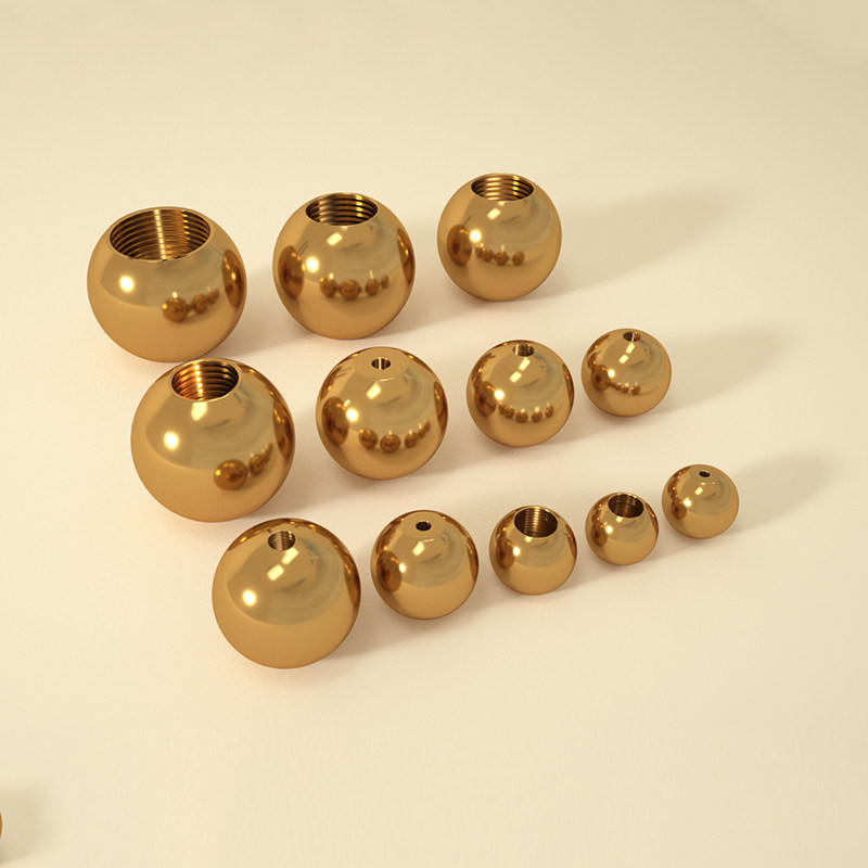 内牙纯黄铜圆球螺母光头帽花枝帽堵头螺帽装饰螺丝帽灯饰灯配件CY
