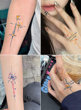 浪漫拉丁文 彩绘纹身贴女防水持久可爱遮疤手腕锁骨高级感tattoo