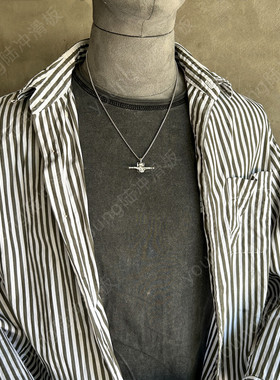 潮流嘻哈项链街头饰品滑板支架桥吊坠项链王一博同款钛钢毛衣链