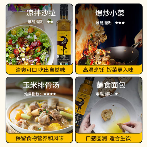 佰多力有机TERRA DELYSSA特级初榨橄榄油1L*4酸度≤0.3%生饮凉拌 - 图2