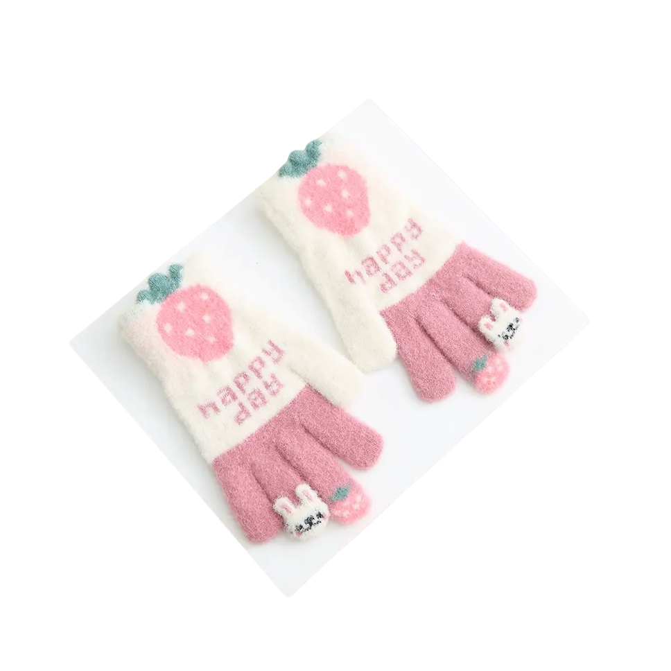 儿童保暖手套冬季男童女童卡通可爱小学生写字加厚防寒全分指手套,淘宝优惠券,粉丝福利购,淘宝优惠卷