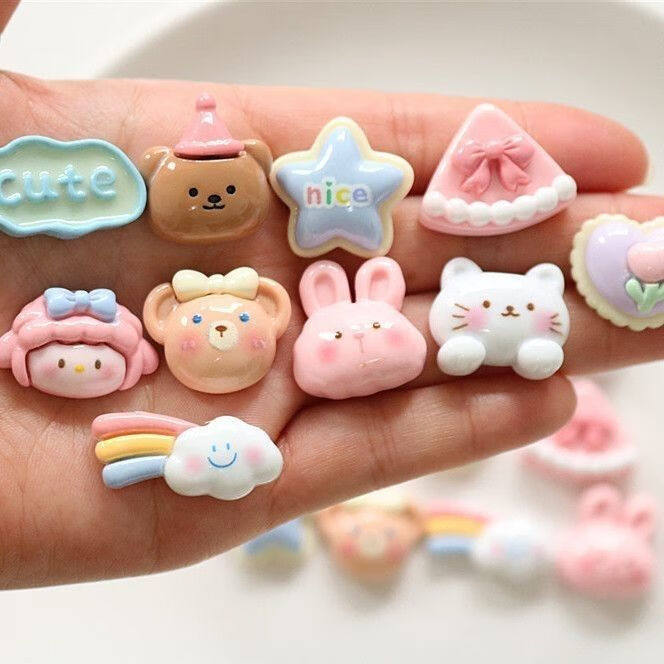 冰透树脂饰品配件diy奶油胶手机壳水杯冰箱贴兔子帽子熊,淘宝优惠券,粉丝福利购,淘宝优惠卷