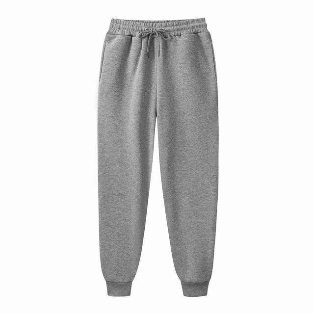 black Dark Trousers For Men Sweat pants Track Jogging white - 图1