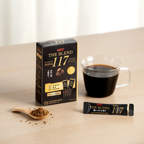 马来西亚进口UCC悠诗诗117118114冻干速溶纯黑咖啡粉10条便利携装 - 图1