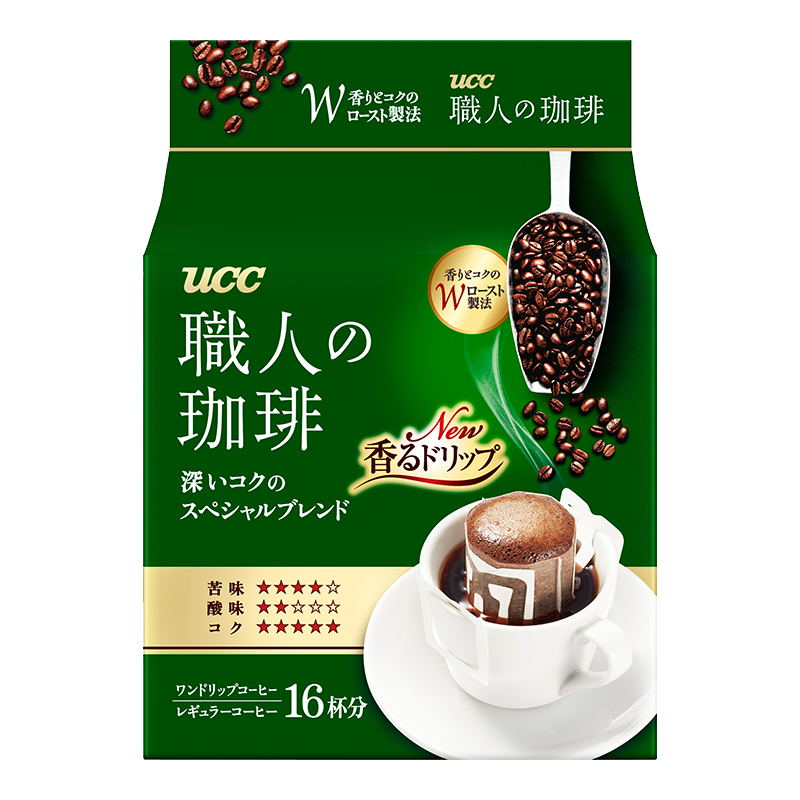 UCC悠诗诗滴滤式职人咖啡粉深厚浓郁16p/袋日本进口挂耳式咖啡 - 图3