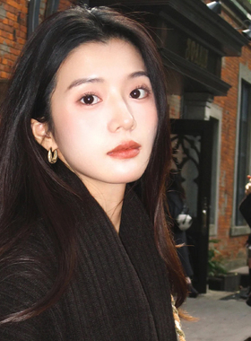 复古几何耳环椭圆形高级气质耳钉金色耳扣女简约独特新款耳圈耳饰