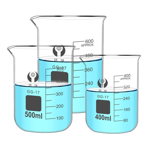 环球玻璃烧杯50 100 150 250 500 1000 2000 3000 5000ml大小耐高温化学实验器材刻度量杯带手把柄高型实验室-图3