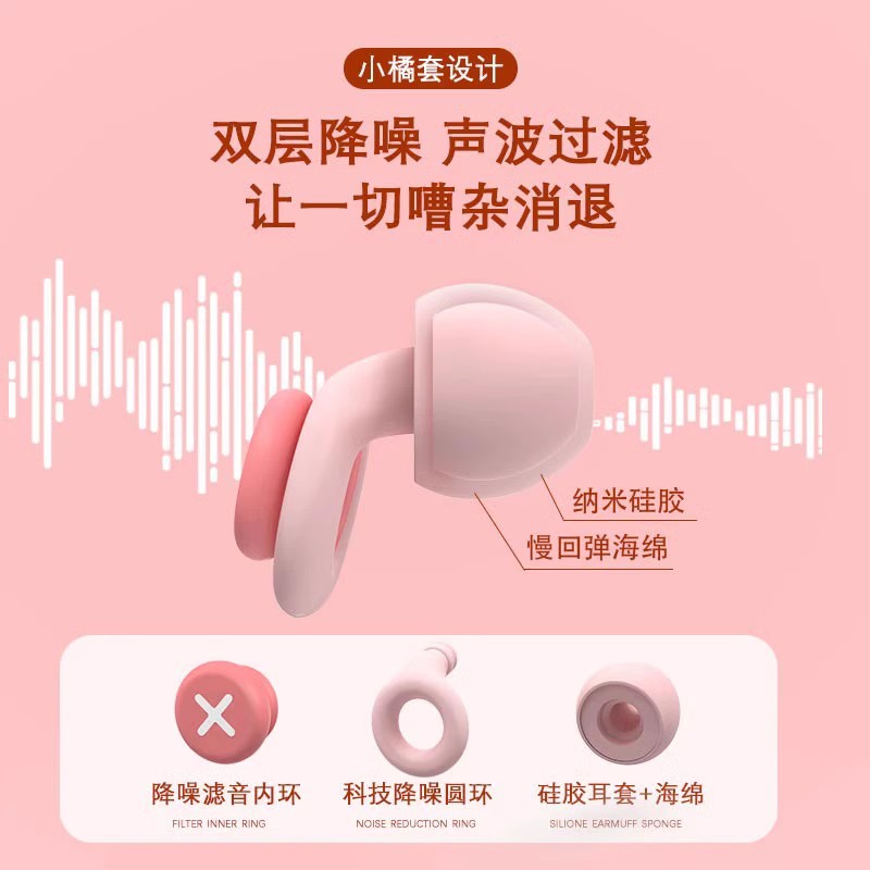 隔音耳塞硅胶海绵睡眠睡觉专用防噪音宿舍家用超级隔音降噪音舒适-图2