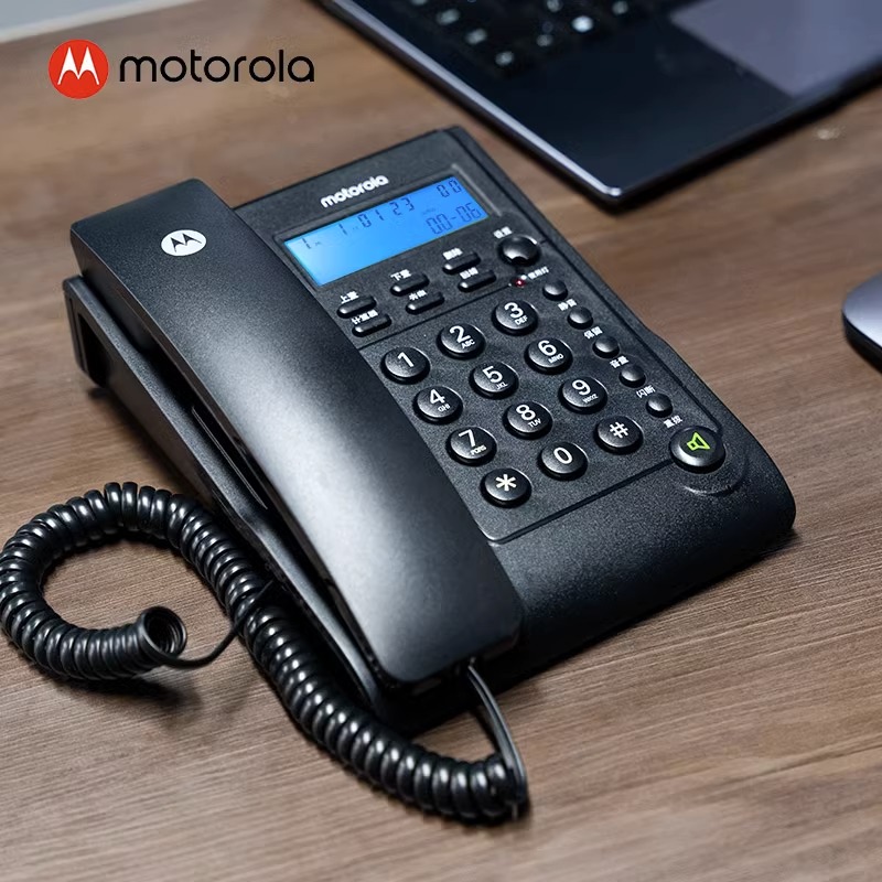 摩托罗拉motorola 电话机座机办公家用有线固话单位办公室老人专用固定电话2023新款CT220C - 图0