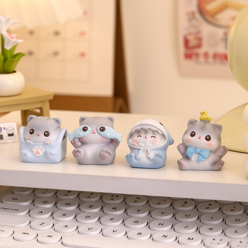 可爱布丁猫情绪稳定治愈小摆件办公室工位桌面装饰品生日礼物女生 - 图1