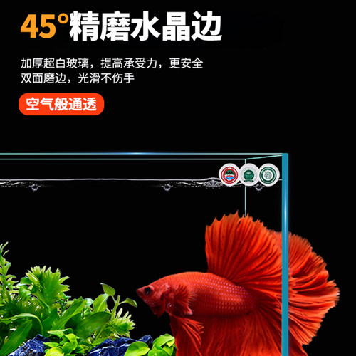 鱼缸水族箱客厅桌面创意造景生态超白玻璃家用金鱼缸中小型免换水 - 图1