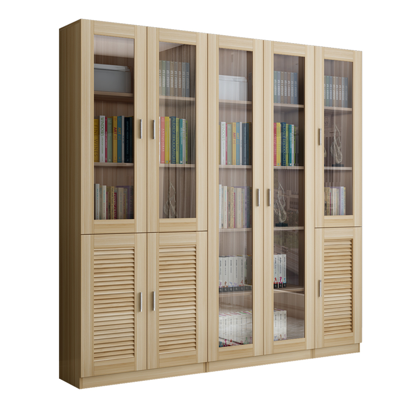 文件柜木质资料档案柜办公室书柜自由组合带锁柜子玻璃门储物柜子