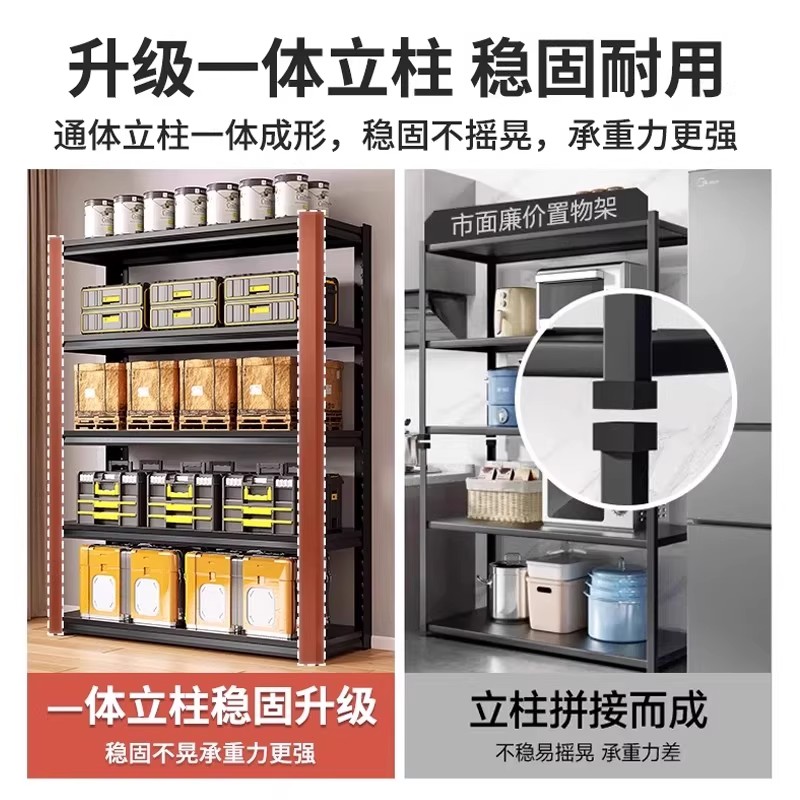 家用货架置物架多层落地客厅阳台收纳架厨房储物架杂物整理铁架子 - 图2
