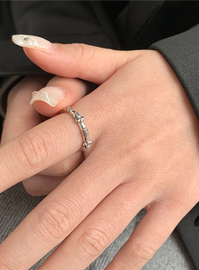 日系小众鸢尾花开口戒指轻奢小众设计精致高级冷淡风时尚复古网红