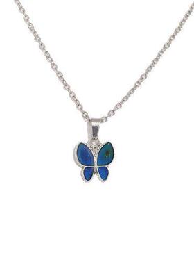 时尚女魅力蝴蝶感温变色项链O字不锈钢项链 饰品