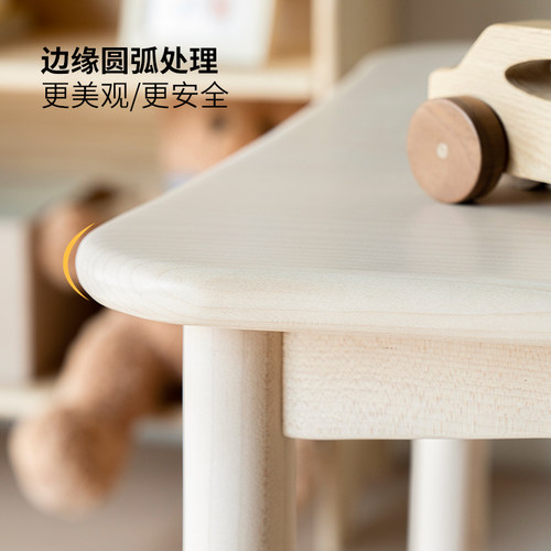 幼儿园儿童阅读区小桌子四方幼儿一岁宝宝正方形实木客厅桌子 - 图3