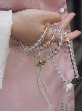 天然白水晶巴西正品原石手串