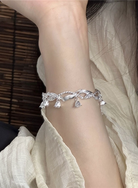 铃兰花手镯女款中式复古设计小清新百搭气质色手镯送闺蜜礼物